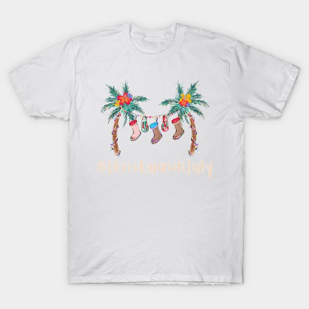 Gift Idea for Christmas in July Party Xmas in July merch T-Shirt by The Mellow Cats Studio